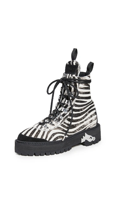 Shop Off-white Hiking Boots In All Over Black/white