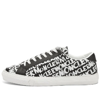 Shop Moncler All Over Print New Monaco Cupsole Sneaker In Black