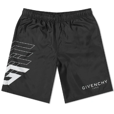Shop Givenchy Paris Logo Swim Short In Black