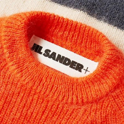 Shop Jil Sander + Panel Stripe Knit In Orange