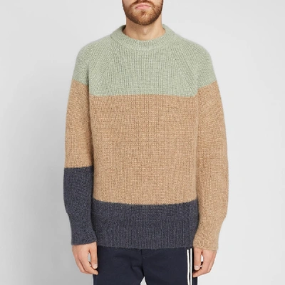 Shop Jil Sander + Panel Stripe Knit In Brown