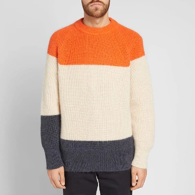 Shop Jil Sander + Panel Stripe Knit In Orange