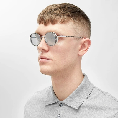 Shop Thom Browne Tb-813 Sunglasses In Grey