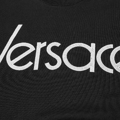 Shop Versace 80s Logo Embroidered Sweat In Black