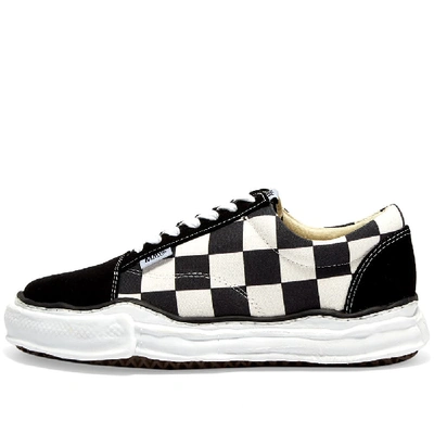 Shop Miharayasuhiro Maison Mihara Yasuhiro Original Sole Big Gingham Low-cut Sneaker In Black