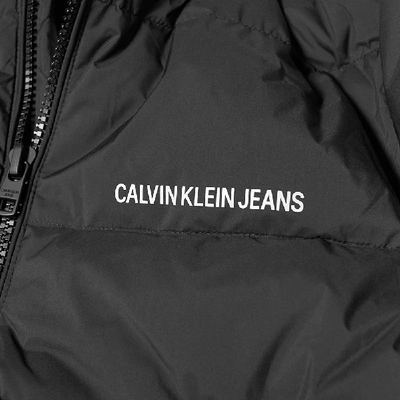 Shop Calvin Klein Institutional Logo Puffer Jacket In Black