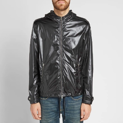 Shop Saint Laurent Nylon Camo Lined Windrunner Jacket In Black