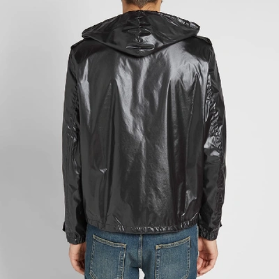 Shop Saint Laurent Nylon Camo Lined Windrunner Jacket In Black
