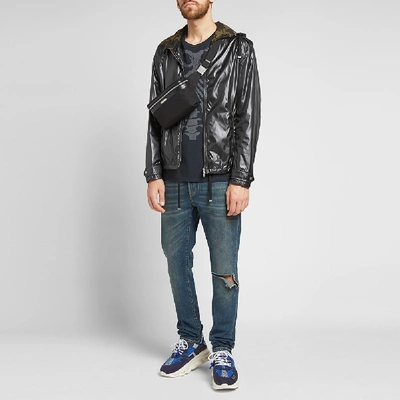 Shop Saint Laurent Nylon Camo Lined Windrunner Jacket In Black