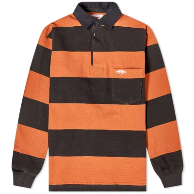 Shop Battenwear Pocket Rugby Shirt In Orange