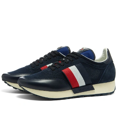 Shop Moncler Horace Tricolore Running Sneaker In Blue