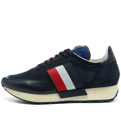 Shop Moncler Horace Tricolore Running Sneaker In Blue