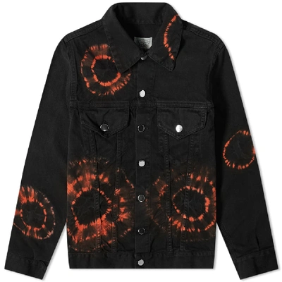 Shop Aries Tie Dye Trucker Jacket In Black