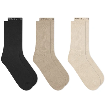 Shop Alyx 1017  9sm Sock - 3 Pack In Neutrals