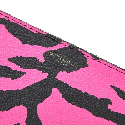 Shop Saint Laurent Zebra Tablet Holder In Pink