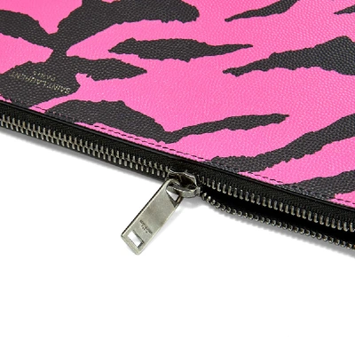 Shop Saint Laurent Zebra Tablet Holder In Pink