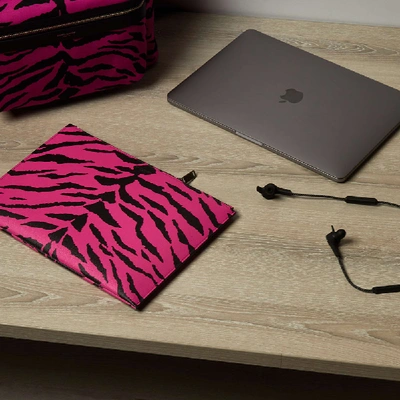 Shop Saint Laurent Zebra Tablet Holder In Pink