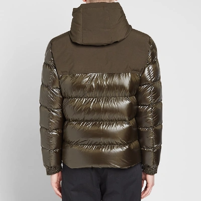 Shop Moncler Eymeric Zip Hooded Down Jacket In Green