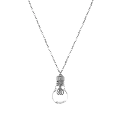 Shop Ambush Light Bulb Charm Necklace In Silver