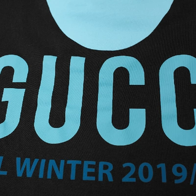 Shop Gucci Mask Print Logo Tee In Black
