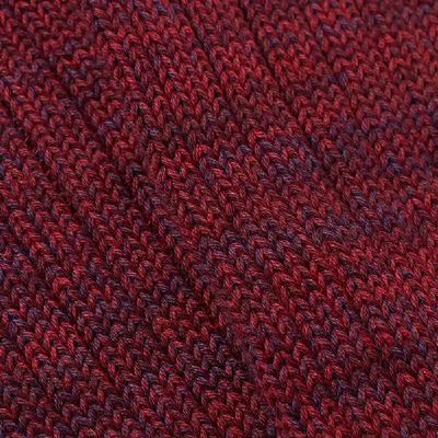 Shop Anonymous Ism 5 Colour Mix Crew Sock In Burgundy