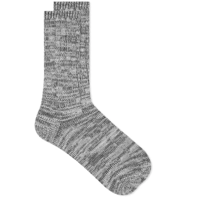 Shop Anonymous Ism 5 Colour Mix Crew Sock In Grey