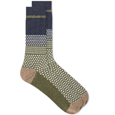 Shop Anonymous Ism Chestnut Jq Crew Sock In Green