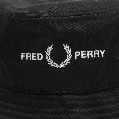 Shop Fred Perry Authentic Embroidered Logo Bucket Hat In Black