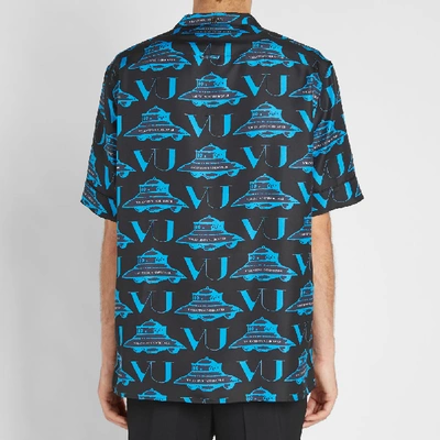 Shop Valentino X Undercover Ufo Vu All Over Print Vacation Shirt In Black