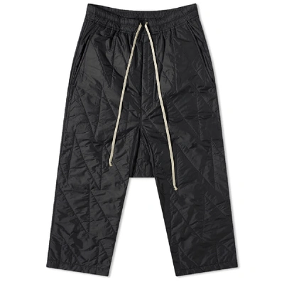 Shop Rick Owens Drkshdw Cropped Drawstring Quilted Pant In Black