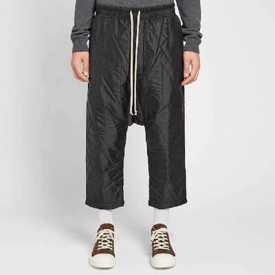 Shop Rick Owens Drkshdw Cropped Drawstring Quilted Pant In Black