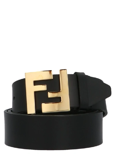 Shop Fendi Ff Monogram Buckle Belt In Black