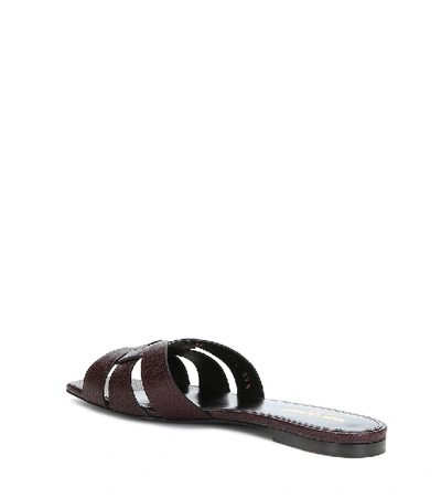 Shop Saint Laurent Tribute Nu Pieds Leather Sandals In Red