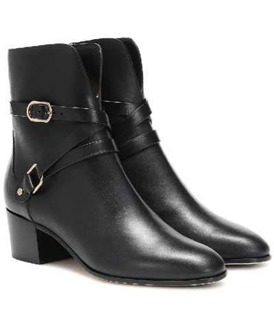 Shop Jimmy Choo Harker 45 Leather Ankle Boots In Black