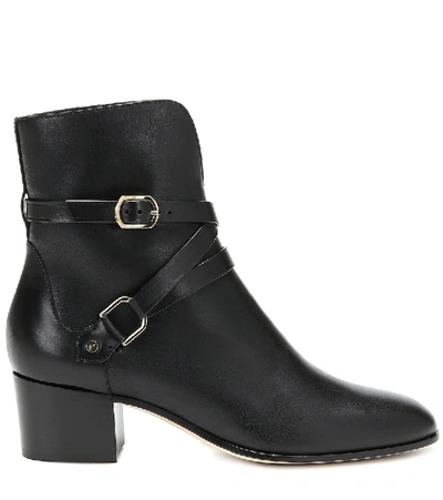 Shop Jimmy Choo Harker 45 Leather Ankle Boots In Black