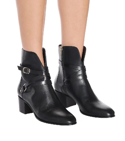 Shop Jimmy Choo Harker 45 Leather Ankle Boots In Black