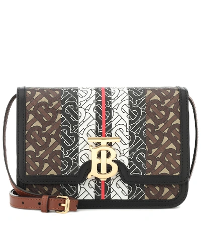 Shop Burberry Monogram Stripe Tb Leather Shoulder Bag In Multicoloured