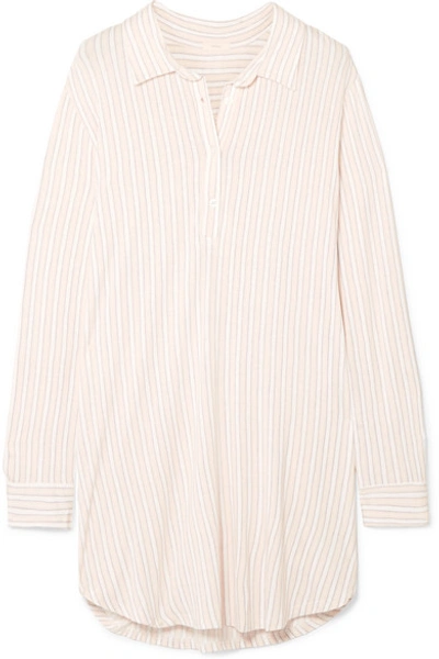 Shop Eberjey Sleepy Striped Stretch-modal Jersey Nightdress In Ivory