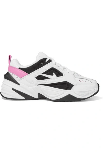 Shop Nike M2k Tekno Leather And Mesh Sneakers In White