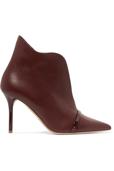 Shop Malone Souliers Cora 85 Leather Ankle Boots In Burgundy