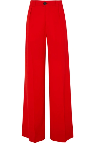 Shop Kwaidan Editions Wool-blend Wide-leg Pants In Red