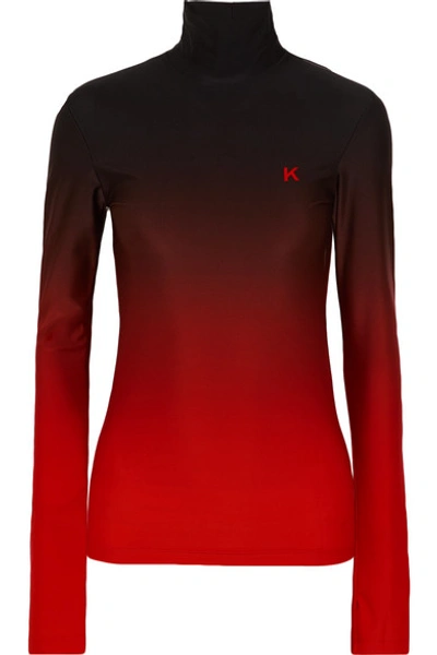 Shop Kwaidan Editions Printed Ombré Stretch-jersey Top In Red
