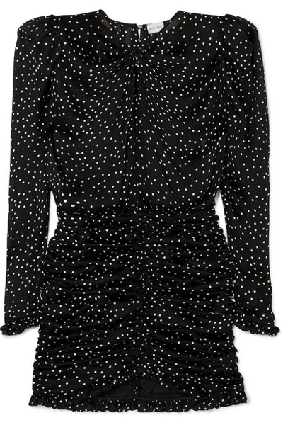 Shop Magda Butrym Barletta Ruched Polka-dot Silk Mini Dress
