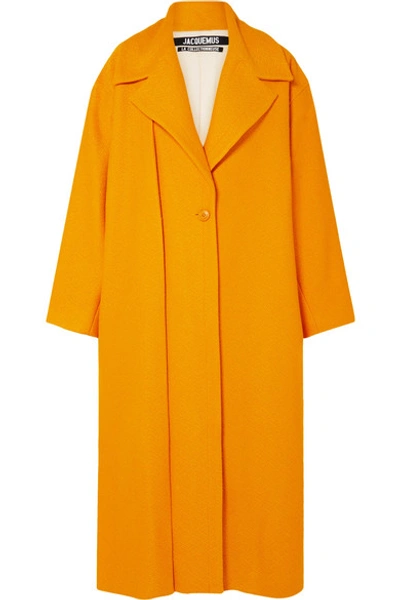 Shop Jacquemus Quito Oversized Cloqué Coat In Orange