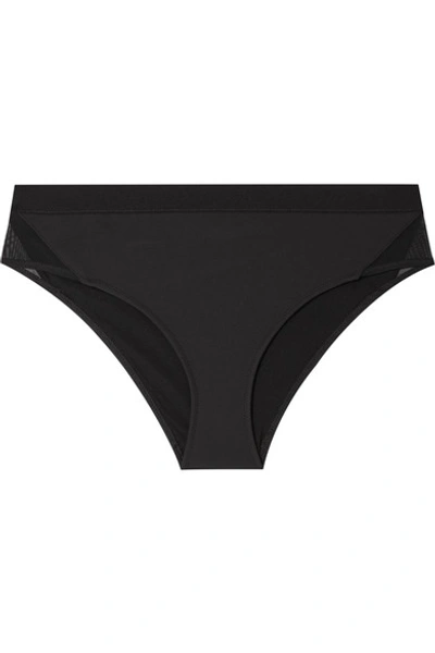 Shop Stella Mccartney Mesh-trimmed Bikini Briefs In Black