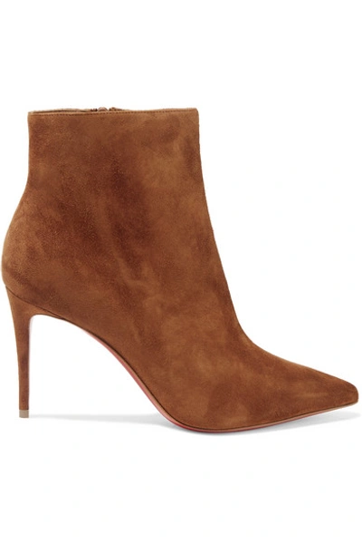 Shop Christian Louboutin So Kate Booty 85 Suede Ankle Boots In Brown