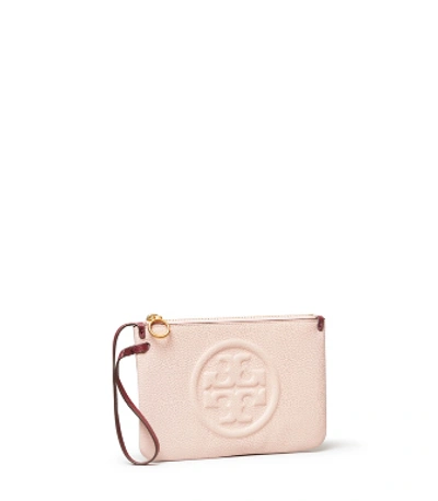 Shop Tory Burch Perry Bombe Wristlet In Shell Pink