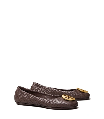 Shop Tory Burch Minnie Travel Ballet Flat, Quilted Leather In Espresso