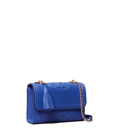 Shop Tory Burch Fleming Small Convertible Shoulder Bag In Nautical Blue