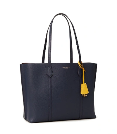 Shop Tory Burch Perry Triple-compartment Tote Bag In Royal Navy